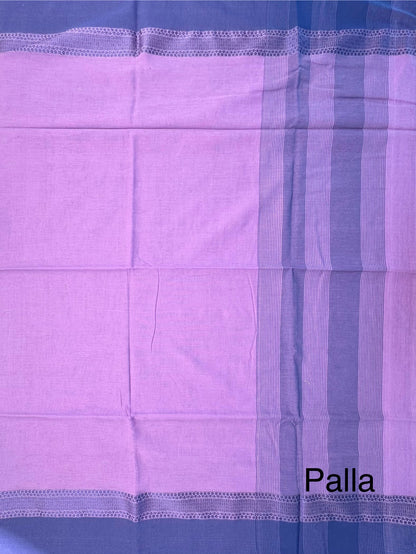 Purple Piku Bengal Cotton Saree