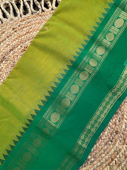 Green Narayanpet Cotton Saree