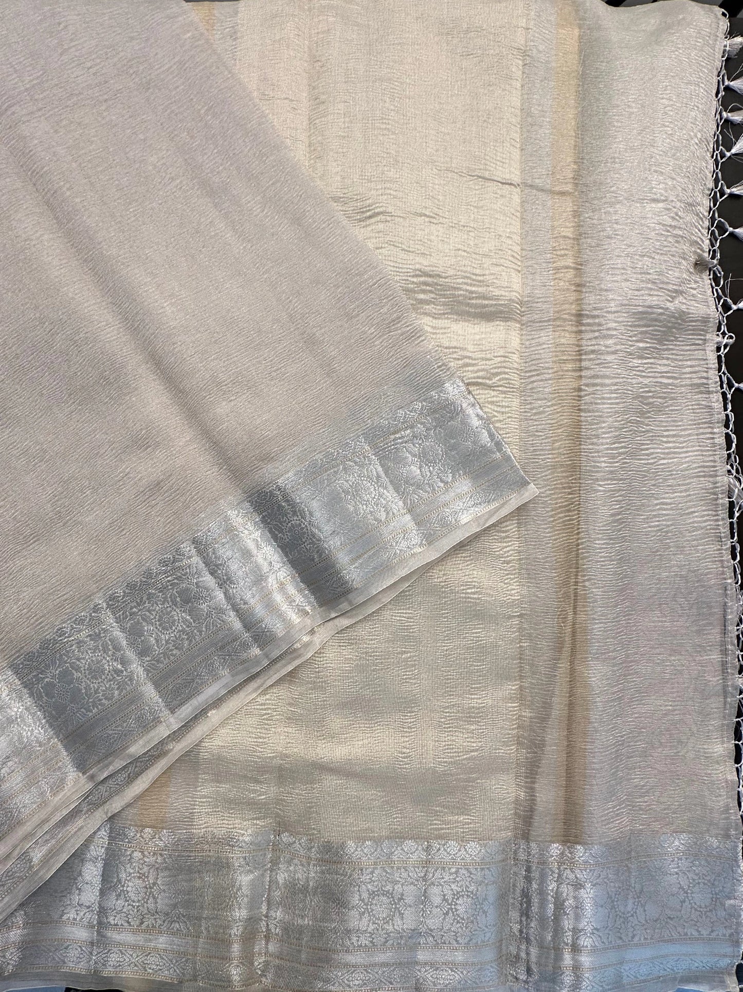 Silver Crush  Pure Tissue Saree