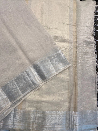 Silver Crush  Pure Tissue Saree