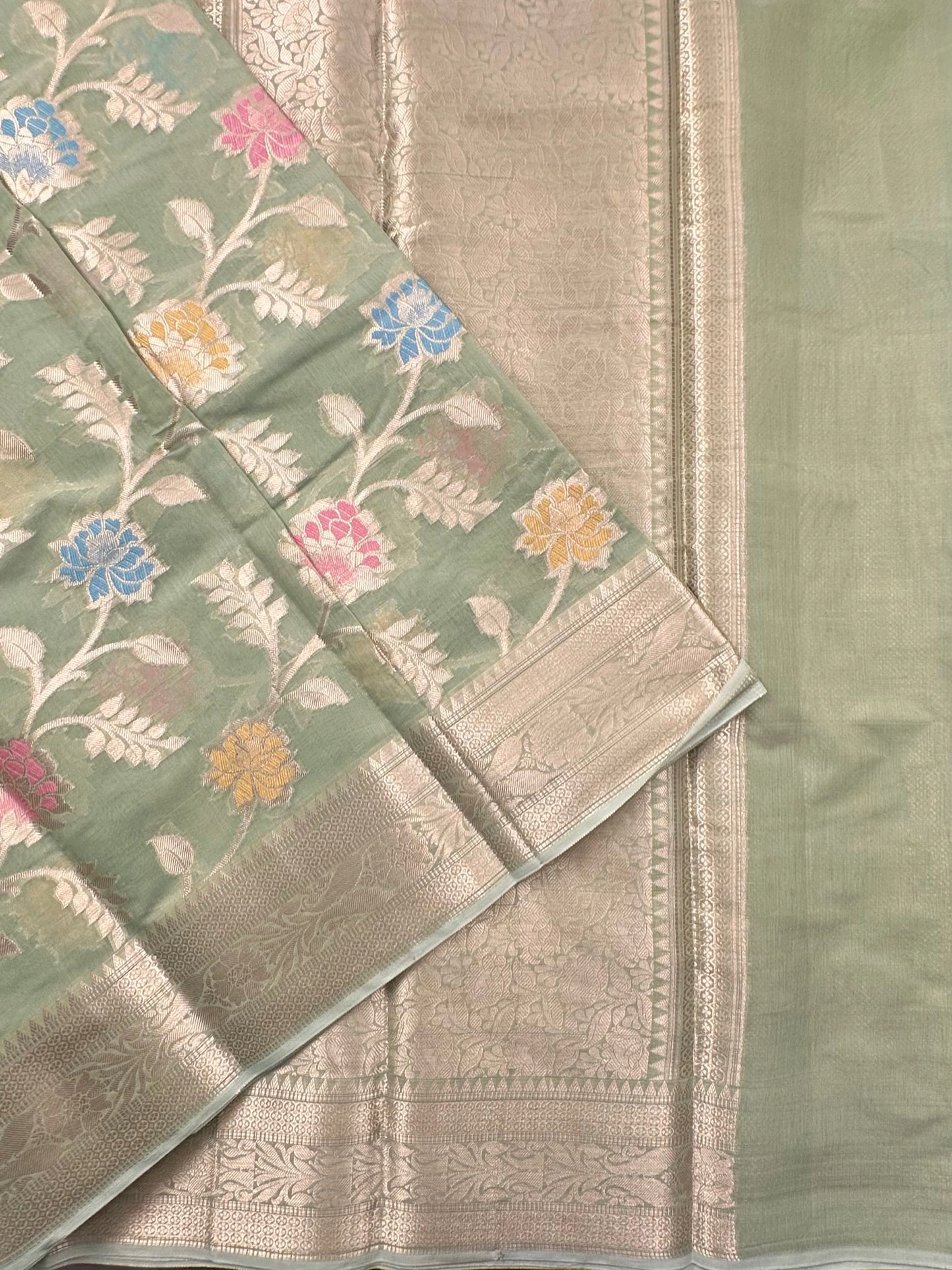 Pista Green Tarini Fancy Chanderi Saree