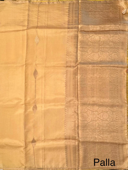 Yellow Banarasi Pure Silk Saree