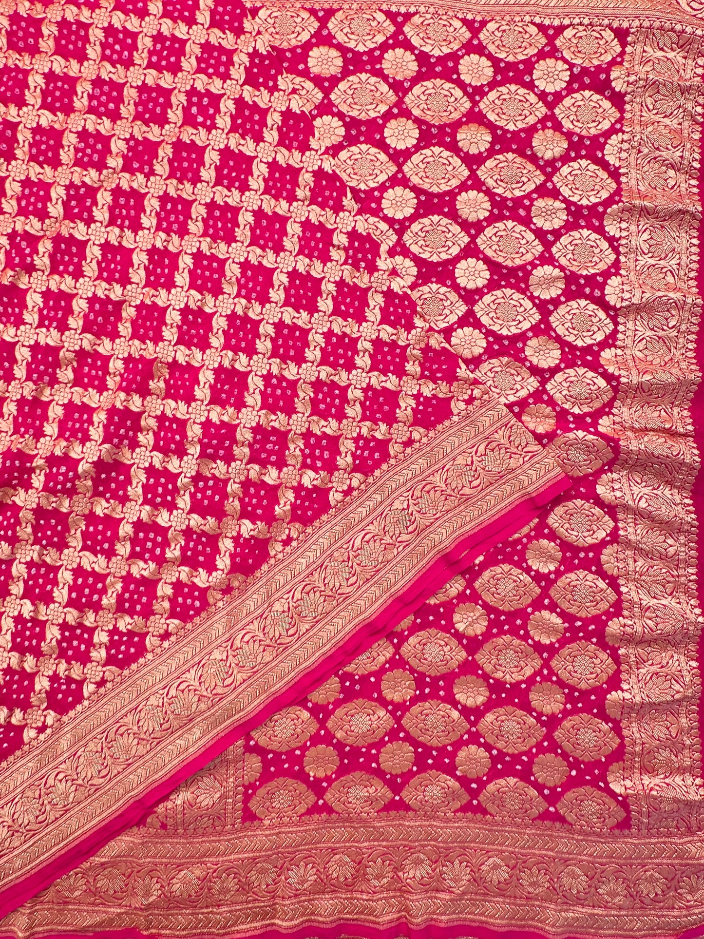 Rani Gharchola Bandhej Pure Georgette Saree