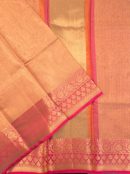 Peach Kirat Tissue Saree