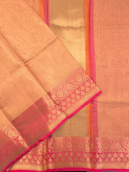 Peach Kirat Tissue Saree