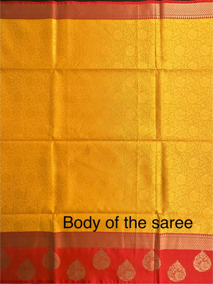 Yellow Fancy Tissue Saree