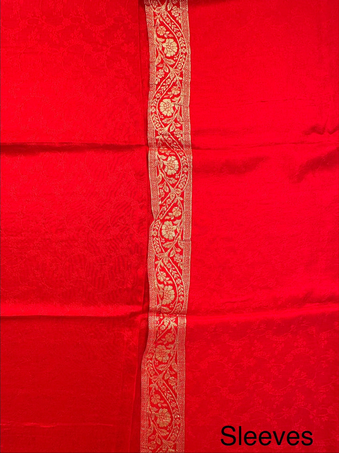 Red Artificial Crepe Unstitched 3-Piece Suit