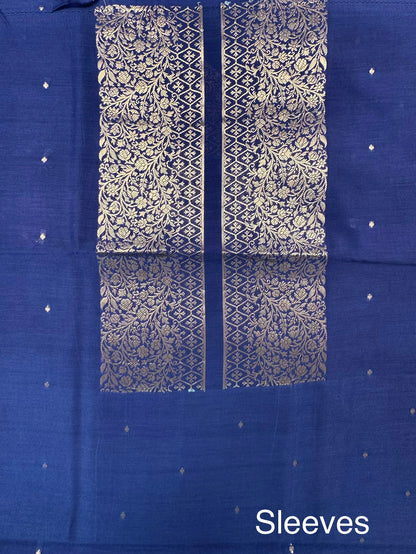 Royal  Blue Handloom Chanderi Suit