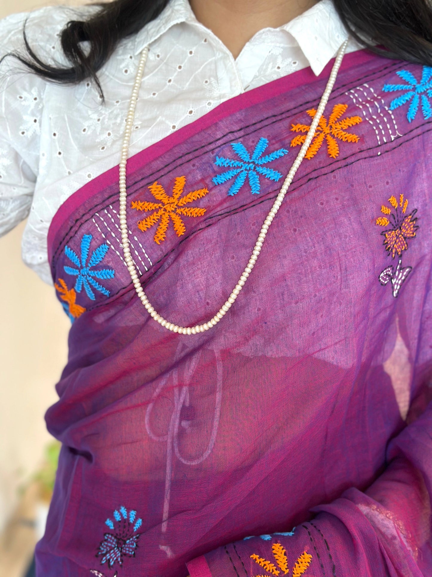 Kaantha Embroidery Cotton Saree