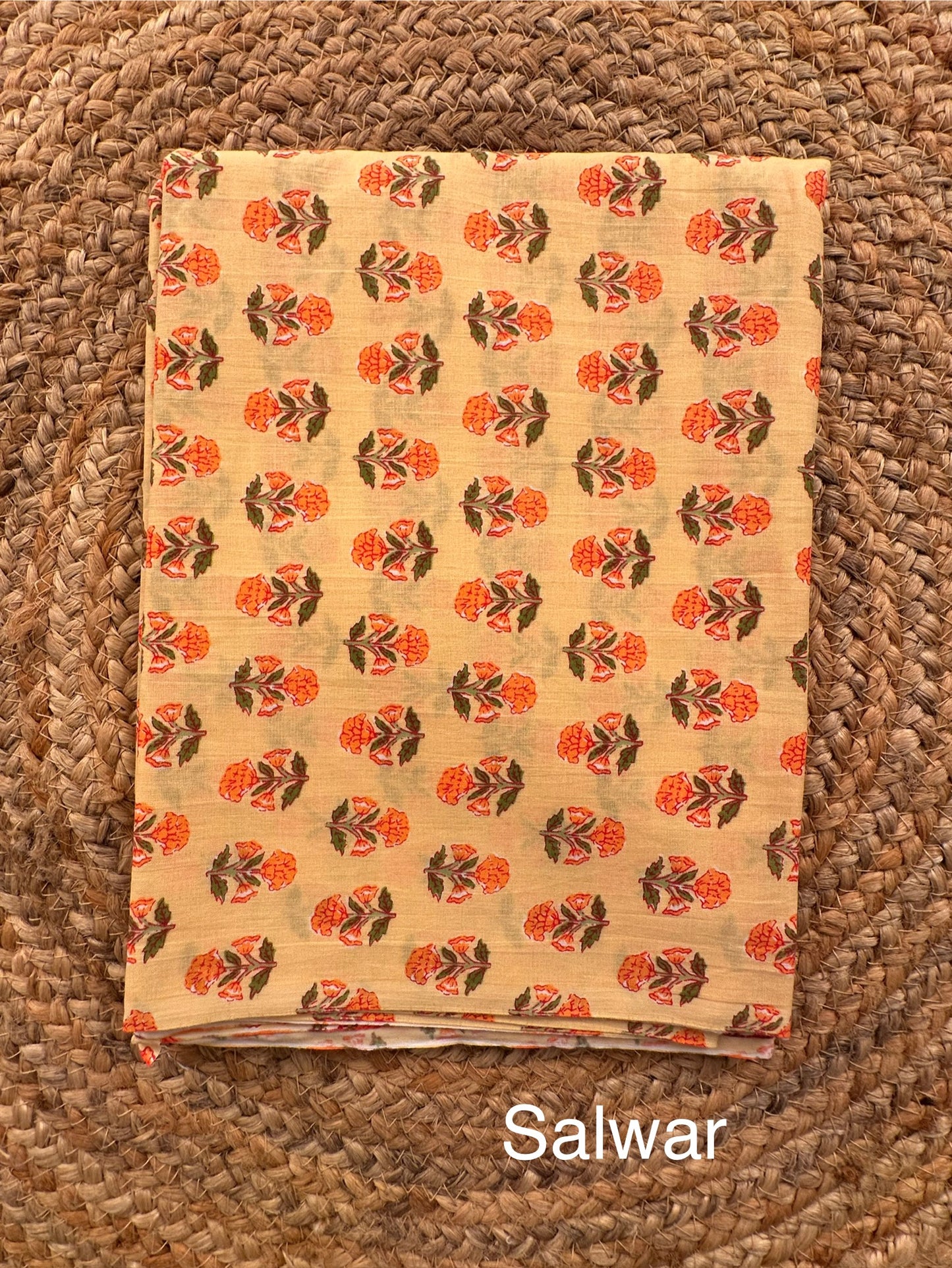 Yellow Angrakha Printed Cotton 3-Piece Suit