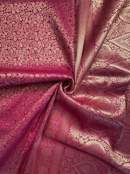 Purple Jamawar Art Silk Saree