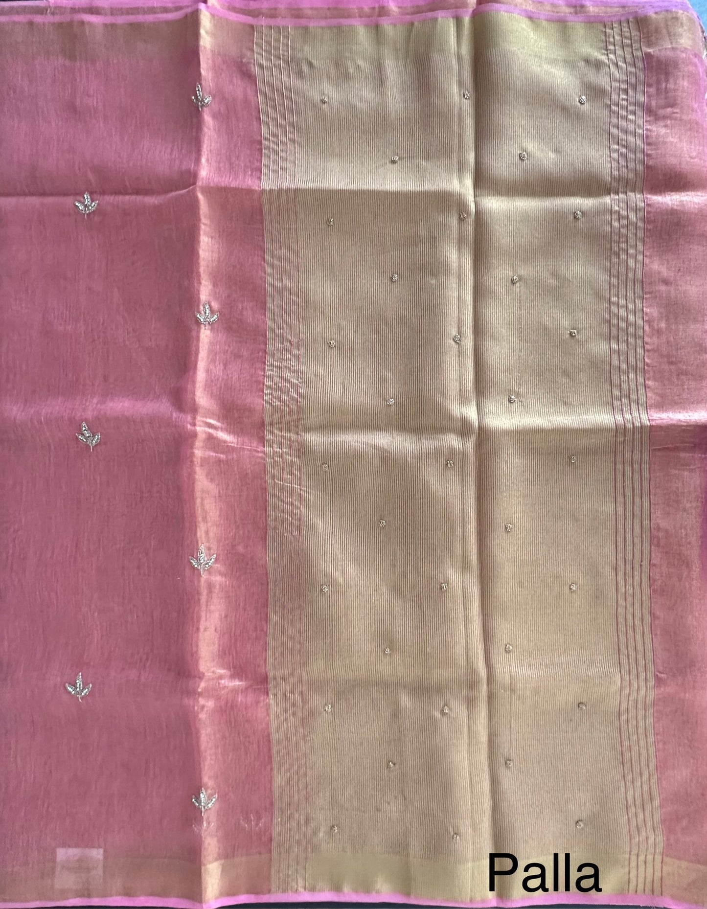Pink Linen Tissue Saree