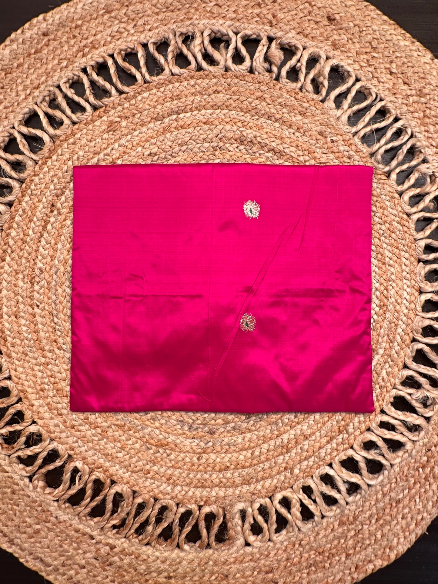 Magenta Pure Silk Saree Bag With Pouch