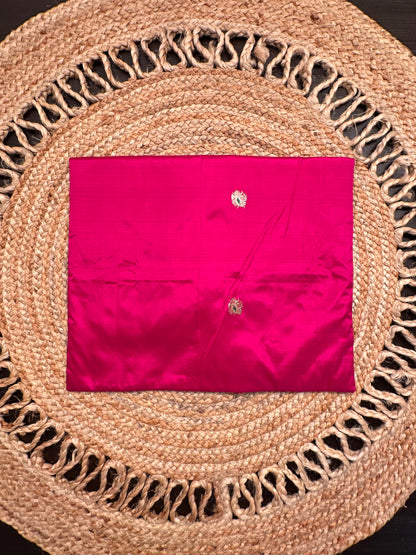 Magenta Pure Silk Saree Bag With Pouch