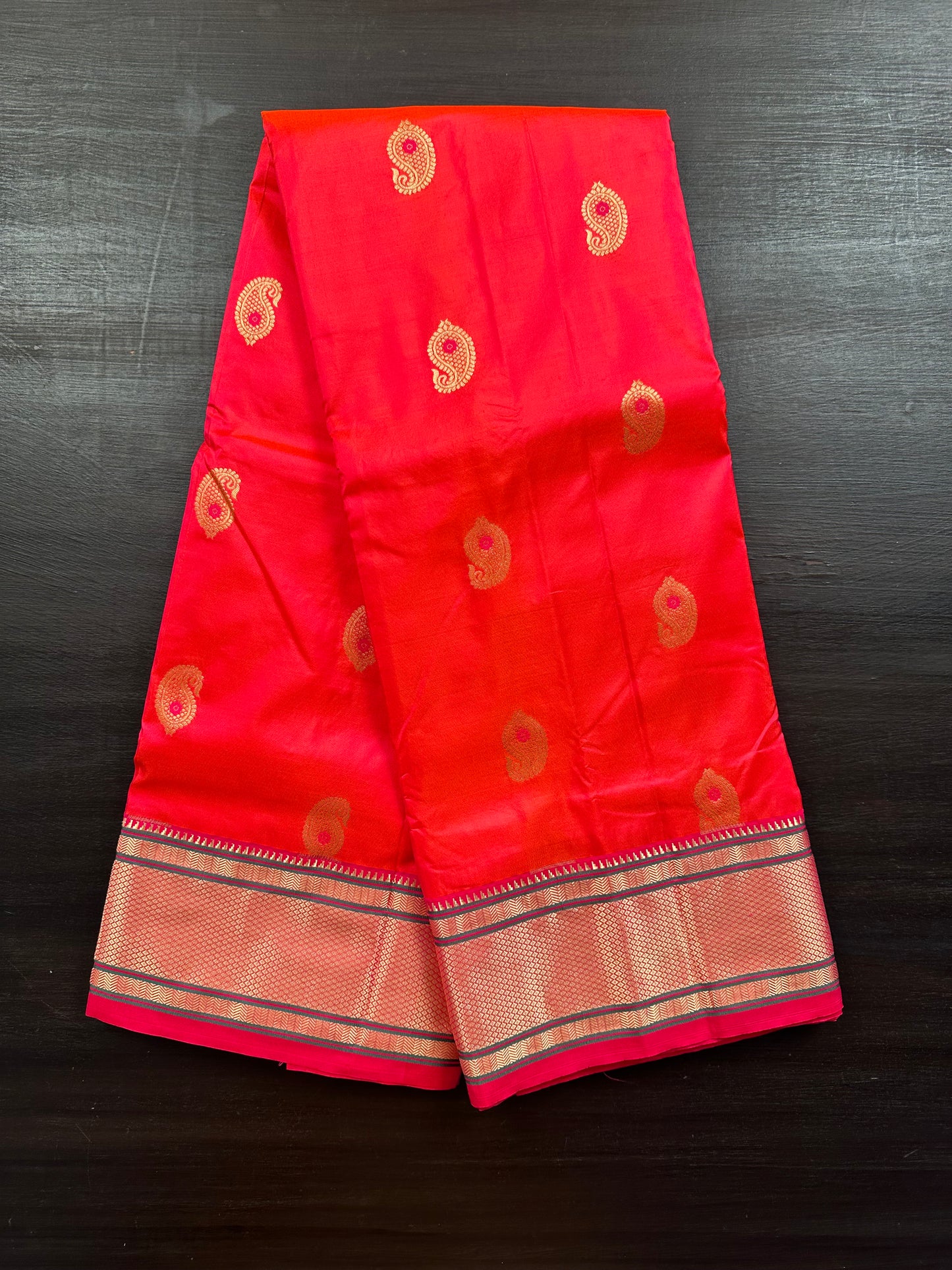 Coral-Rani Paithini Silk Saree
