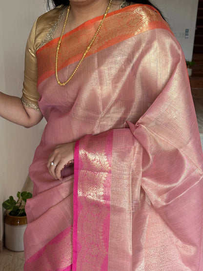 Pink Nimrit Tissue Saree