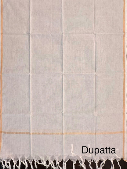 Dusky Pink Siya South Cotton 3-Piece Suit