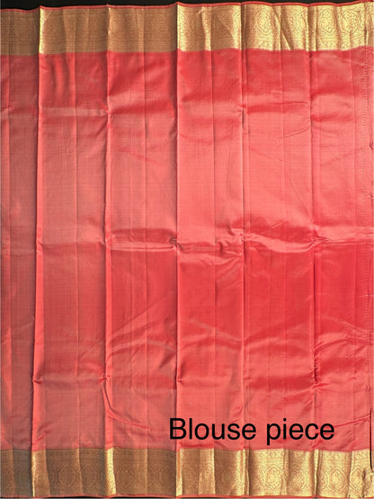 Cream Pondicherry Handloom Pure Silk Saree