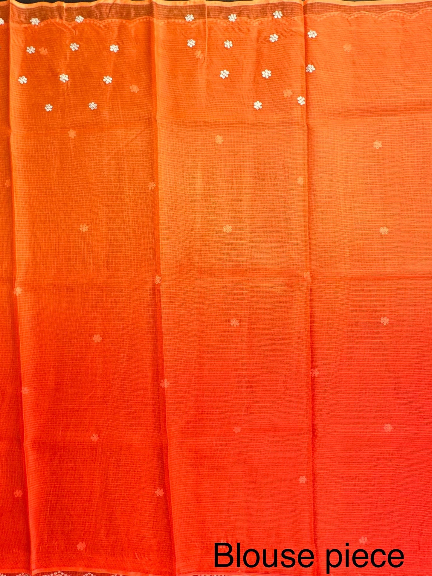 Orange Gitika Kota Doria Pure Silk Saree