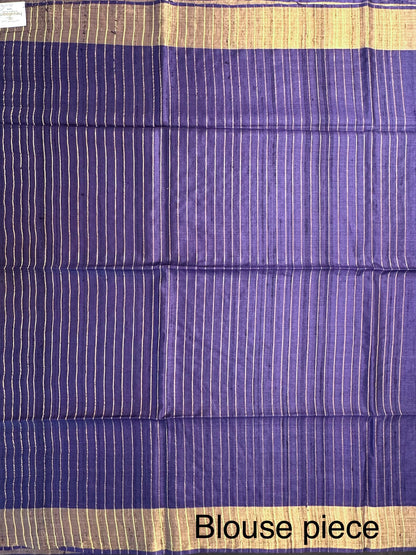 Purple Pure Tussar Silk Saree