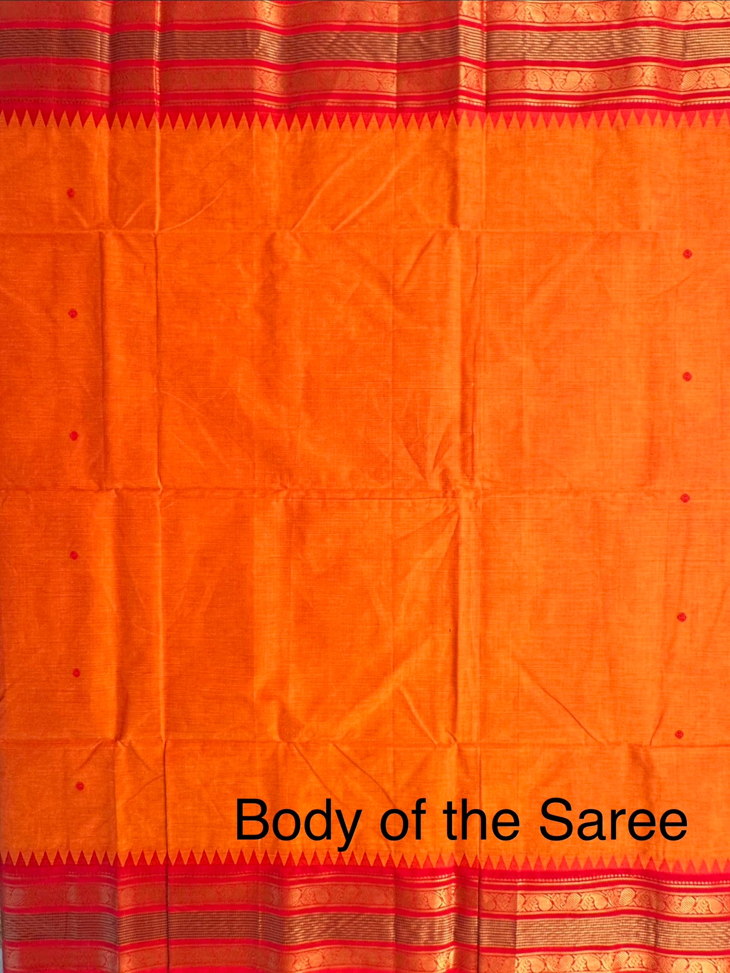Orange Narayanpet Cotton Saree