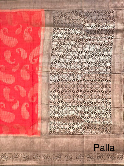 Red-Khaki Green Himadari Artificial Silk Saree