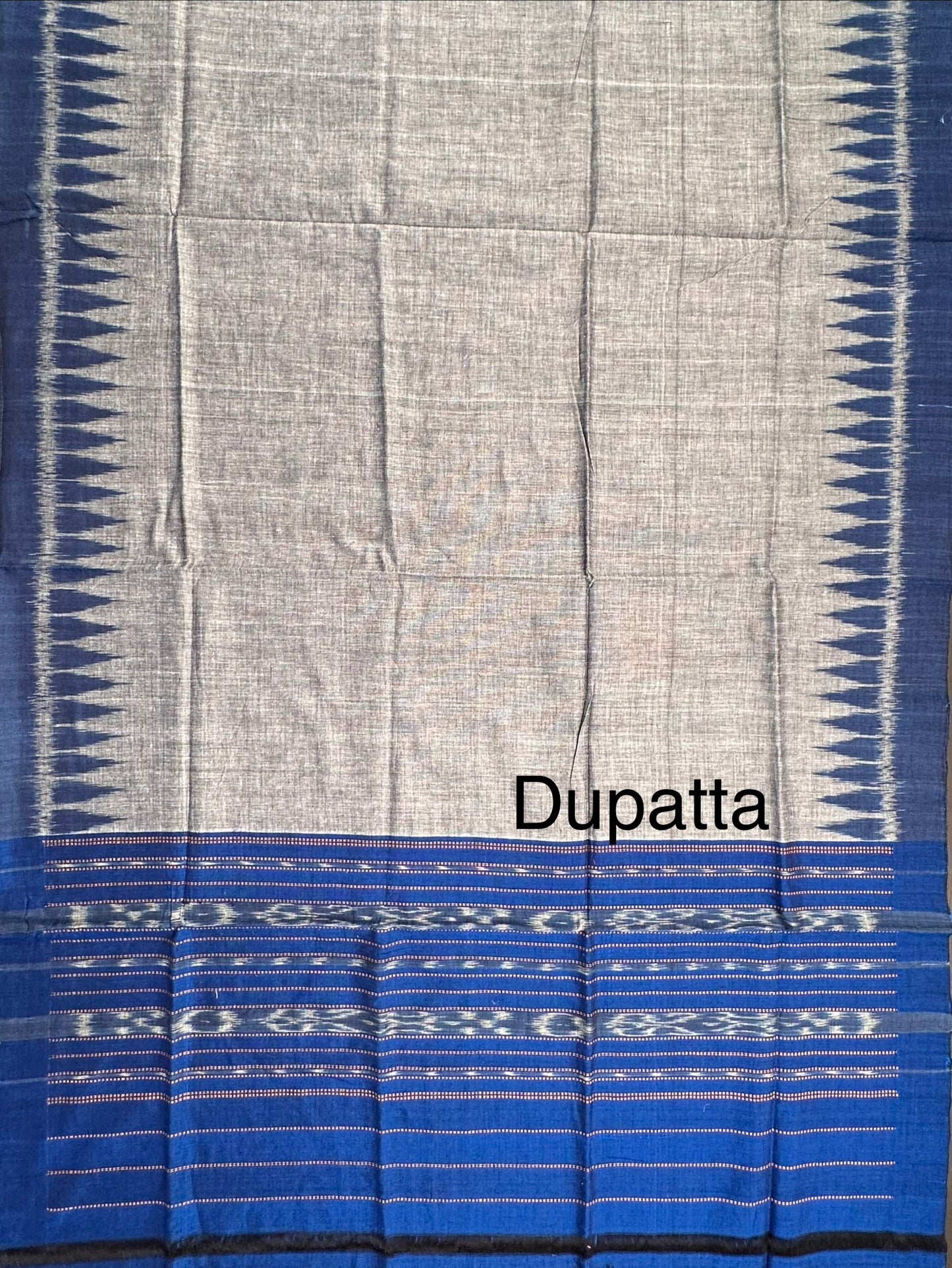 Blue Sambhalpuri Ikkat Handloom Cotton  3-Piece Suit