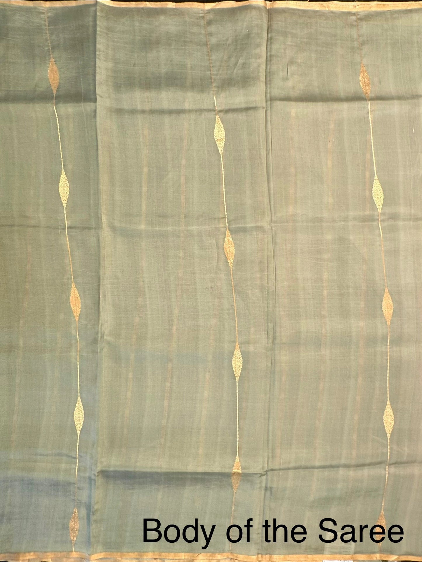 Dusky Pink-Grey-Sage Green Vedika Banarasi Pure Silk Saree