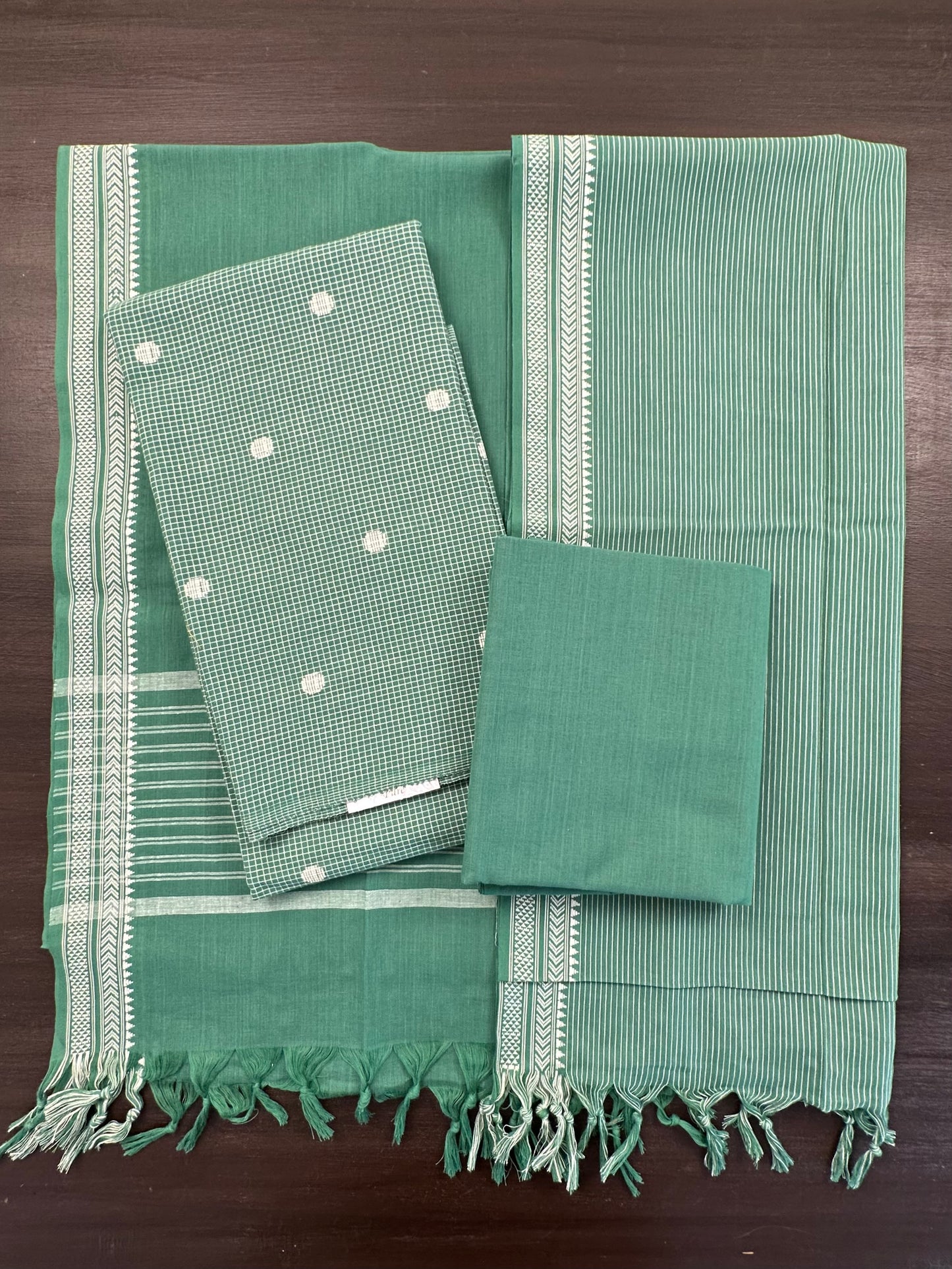 Green South Cotton 3-Piece Suit