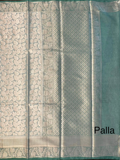 Sage Green Vartika Tissue Saree