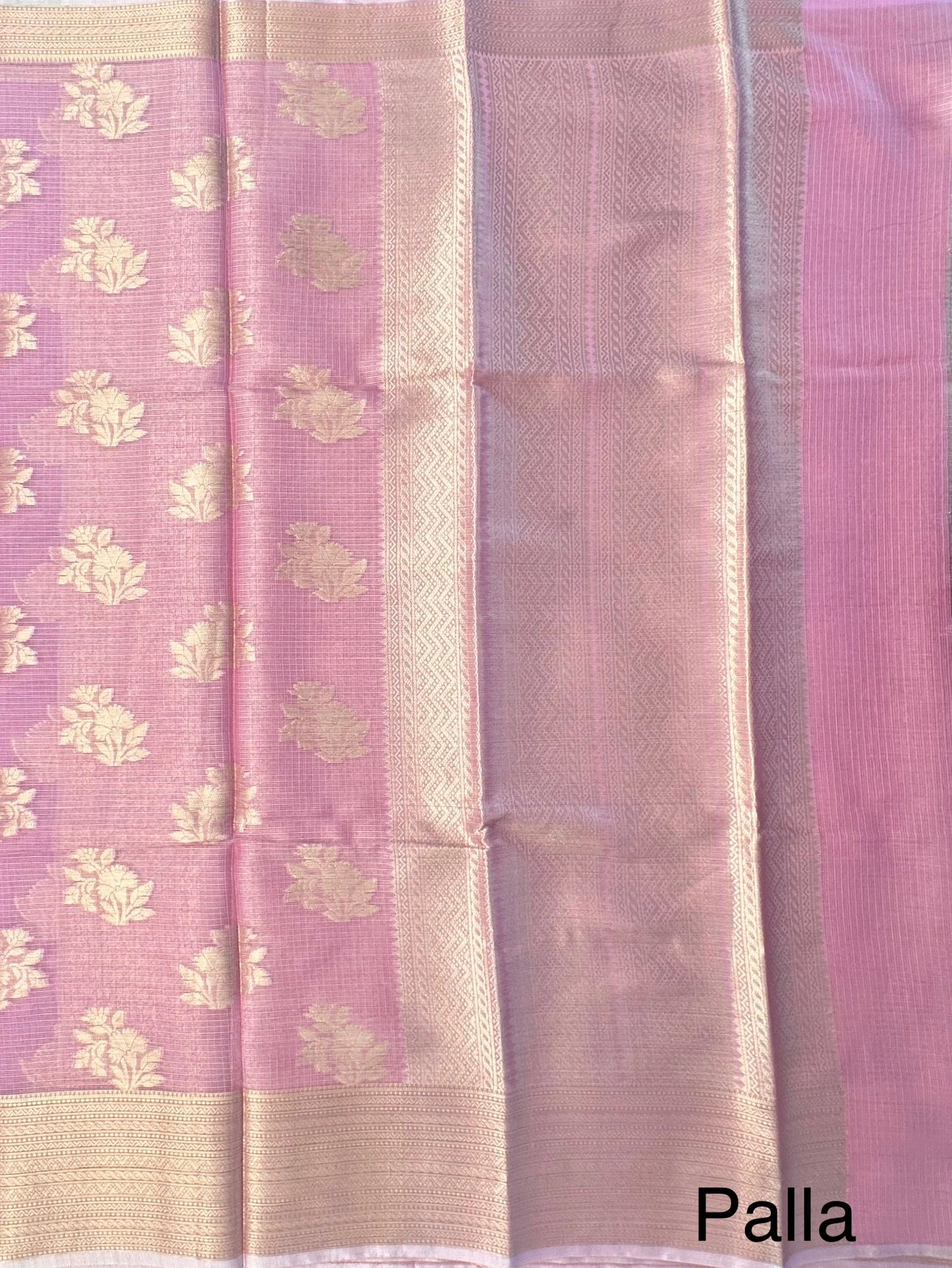 Mauve Arvita Kota Doria Fancy Cotton Saree
