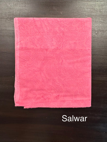 Pink 4-Piece Kota Doria Cotton Unstitched Suit