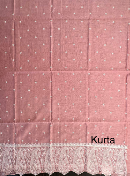 Pink Embroidery Chanderi Suit