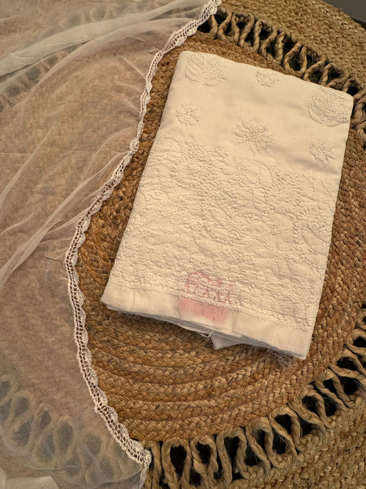 White Chikankari Cotton Suit