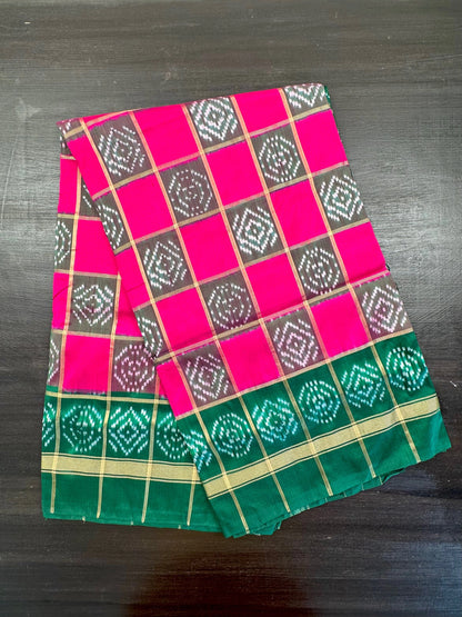 Rani- Bottle Green Patola Pure Silk Saree
