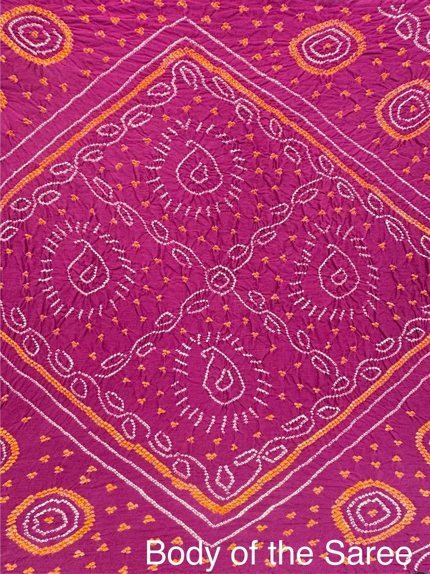 Dusky Pink Rai Bandhej Chinon Saree with Crepe Blouse