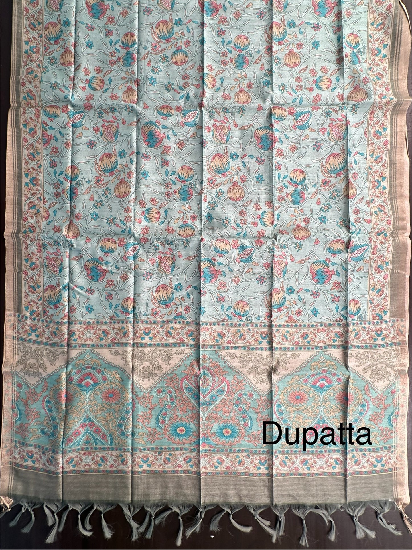 Pista Green Fancy Cotton 3-Piece Suit