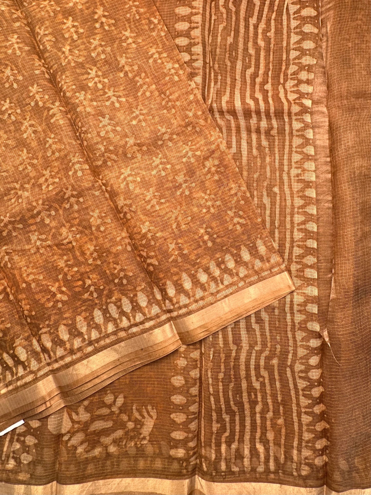 Sand Kota Doria Cotton-Silk Saree
