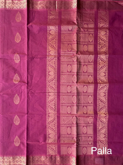 Dusky Magenta Kovai Pure Cotton Saree