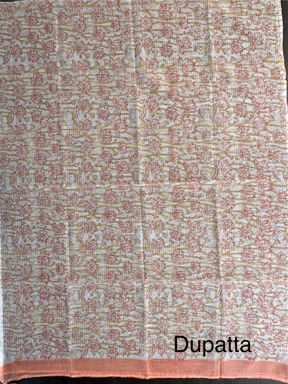 Yellow Printed Pure Cotton Suit