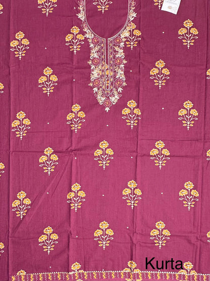 Wine Jaipuri Pure Cotton Suit