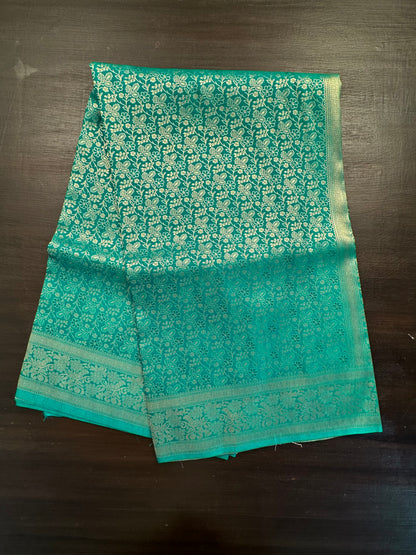 Green Jamawar Art Silk Saree