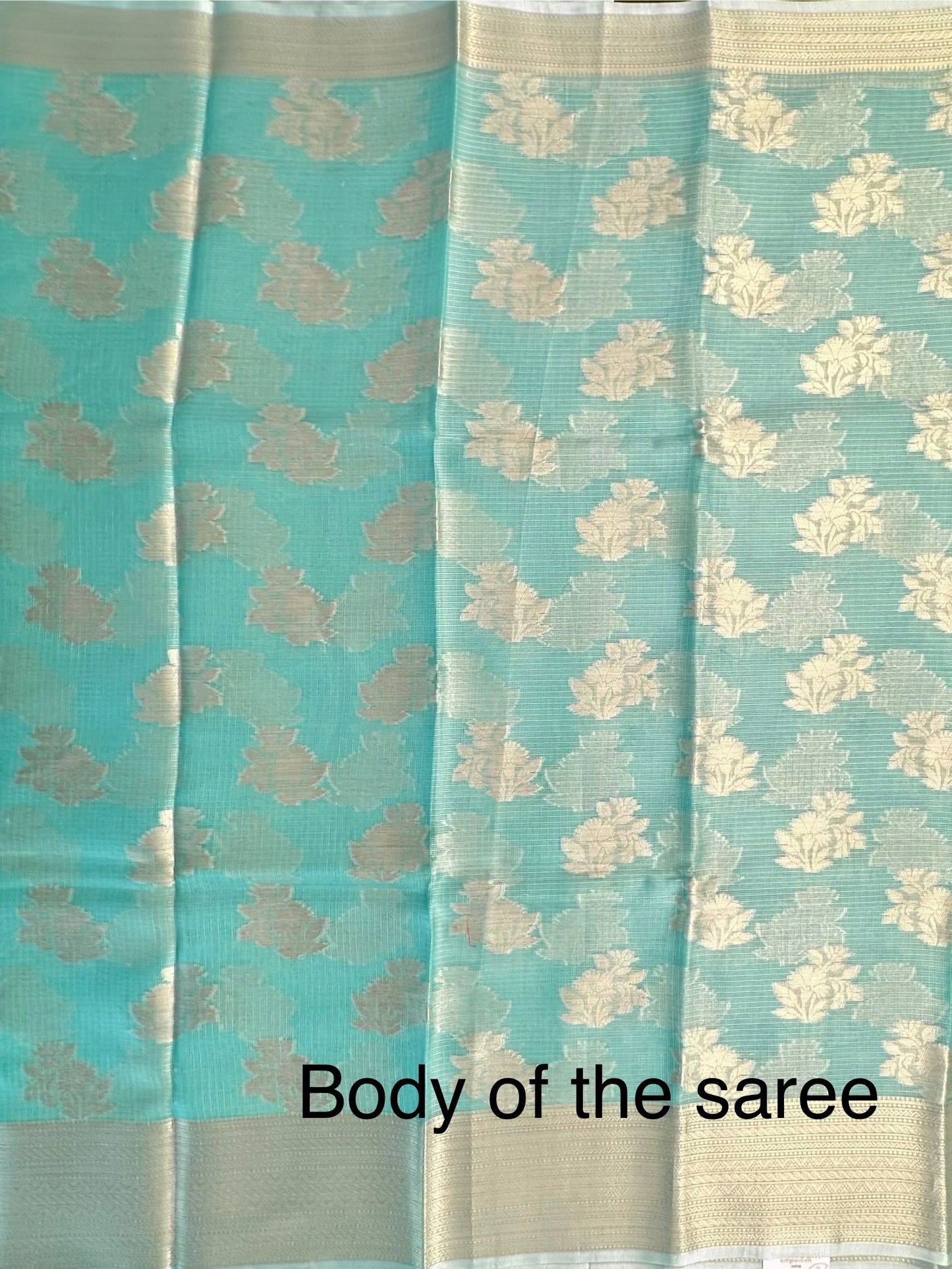 Sea Green Arvita Kota Doria Fancy Cotton Saree