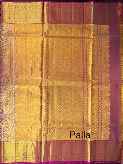 Purple Handloom  Jamawar Pure Tissue Silk Saree