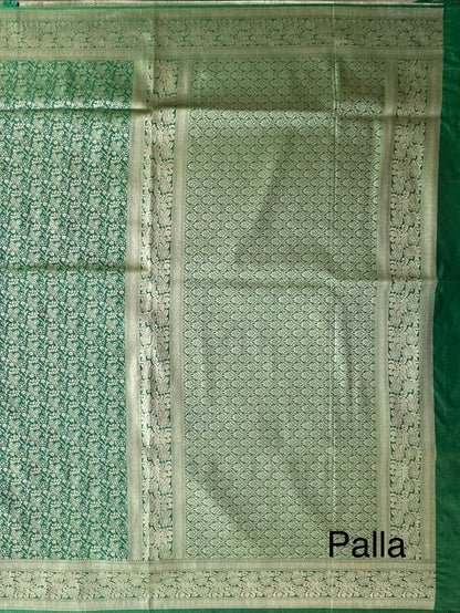 Green Jamawar Artificial Silk Saree
