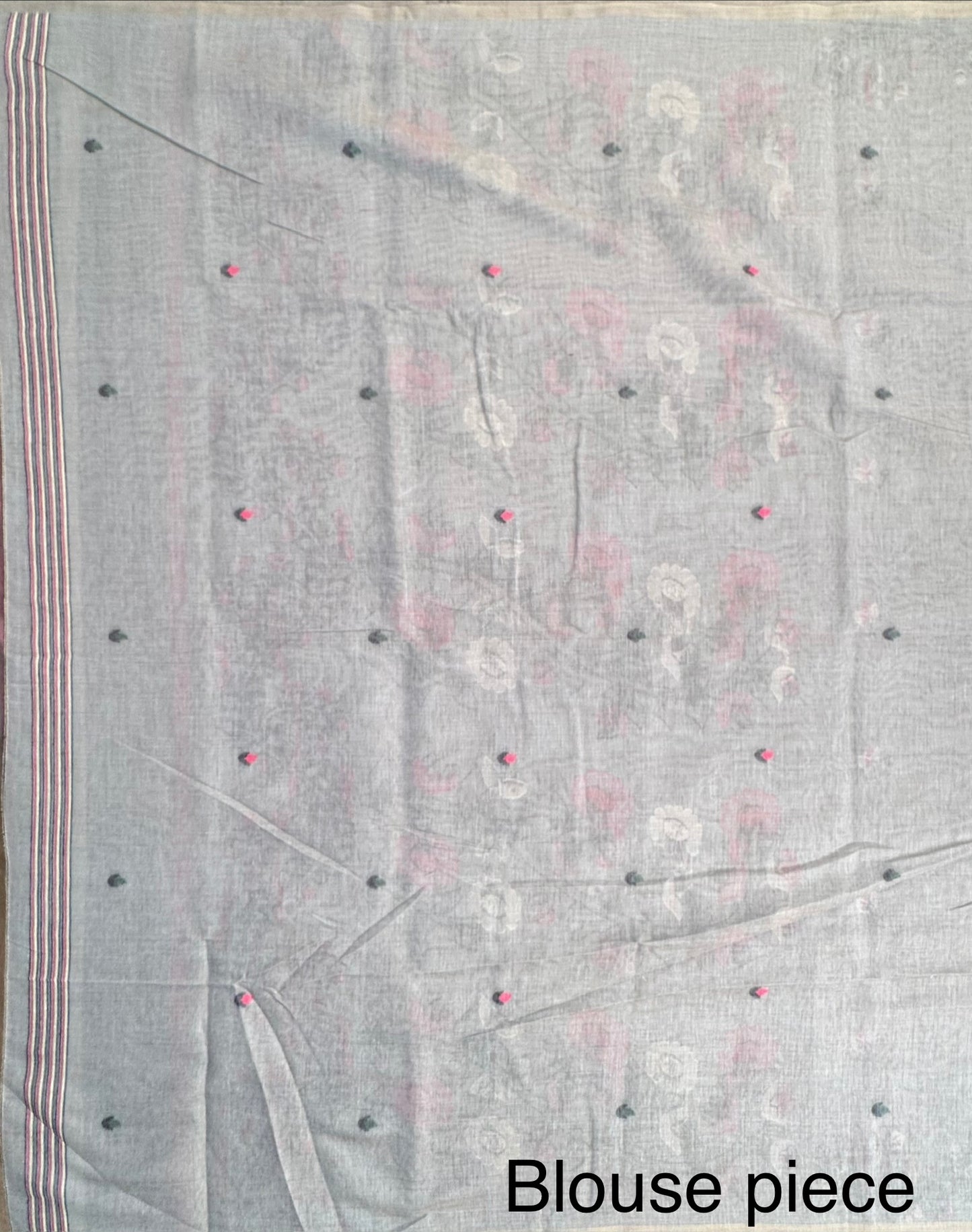 Blue Floral Blended Cotton Saree