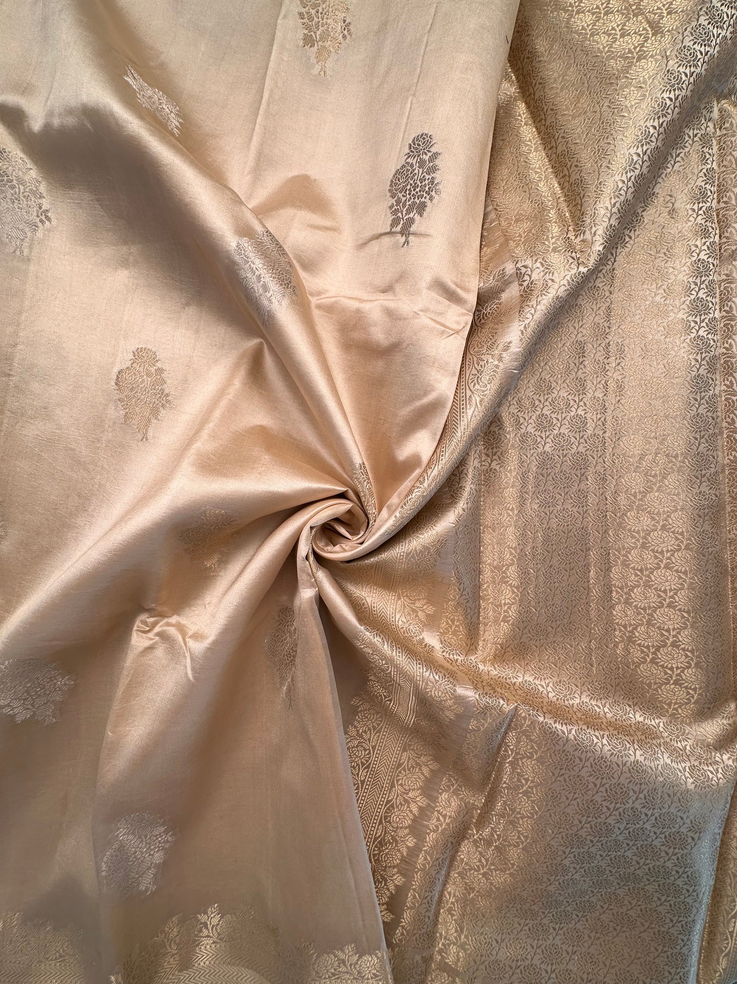 Light Beige Vishakha Pure Silk Saree
