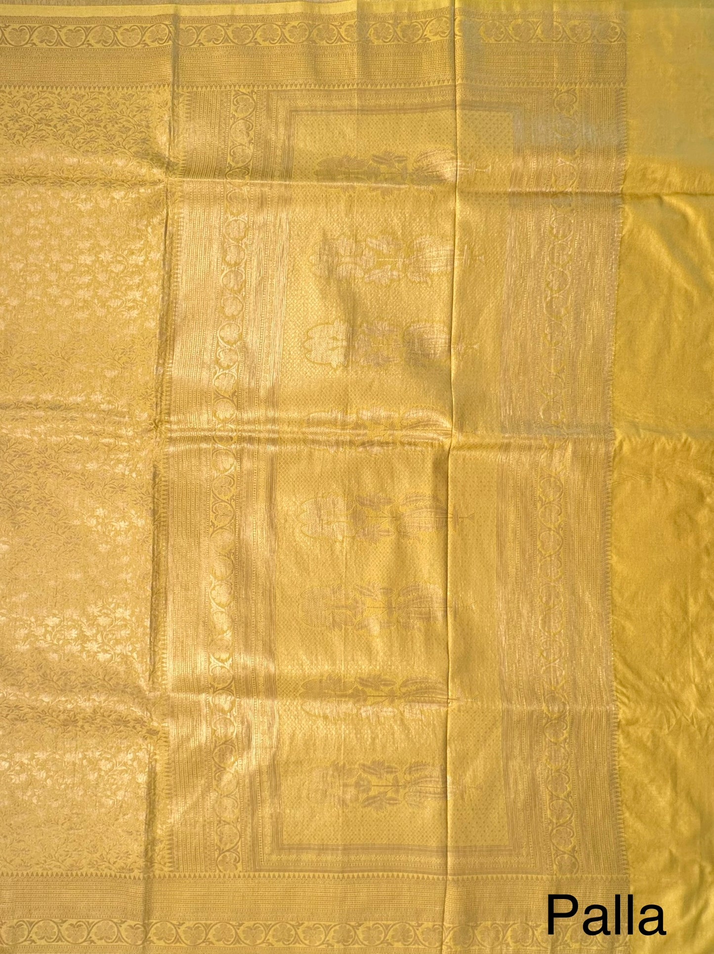 Yellow Jamawar Art Silk Saree