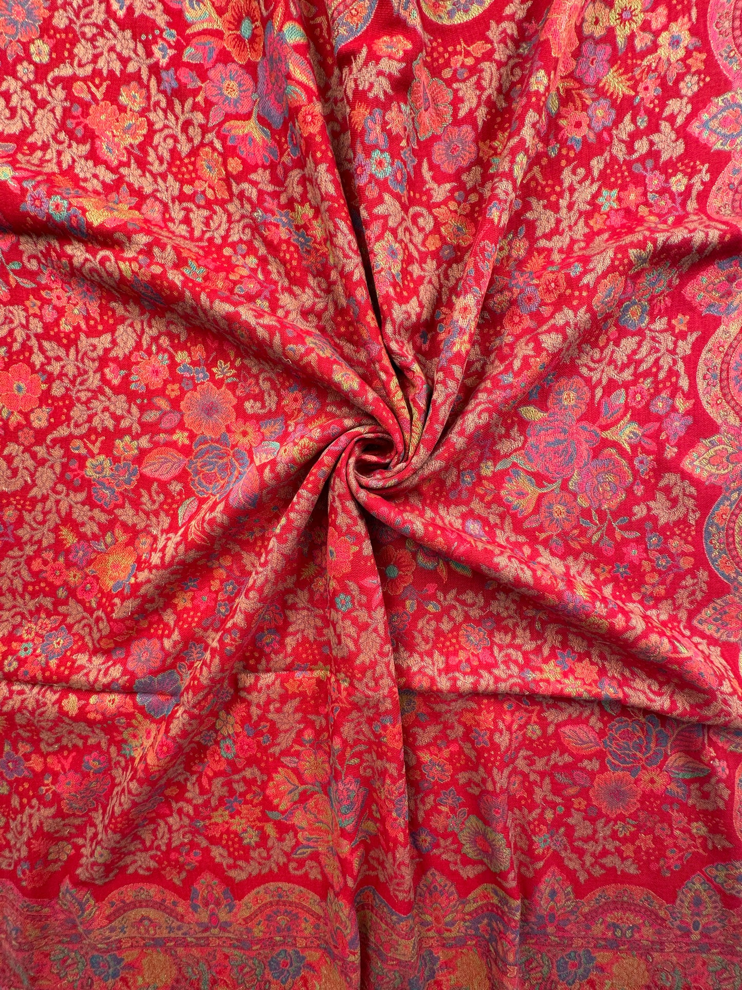 Red Blended Wool Shawl