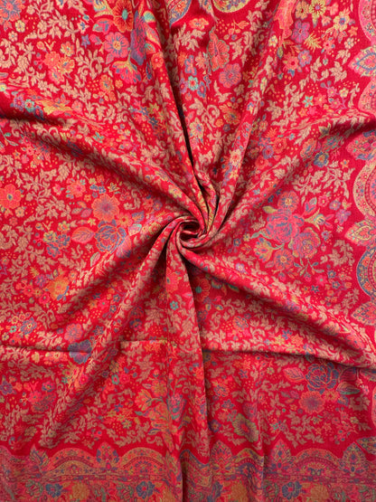 Red Blended Wool Shawl